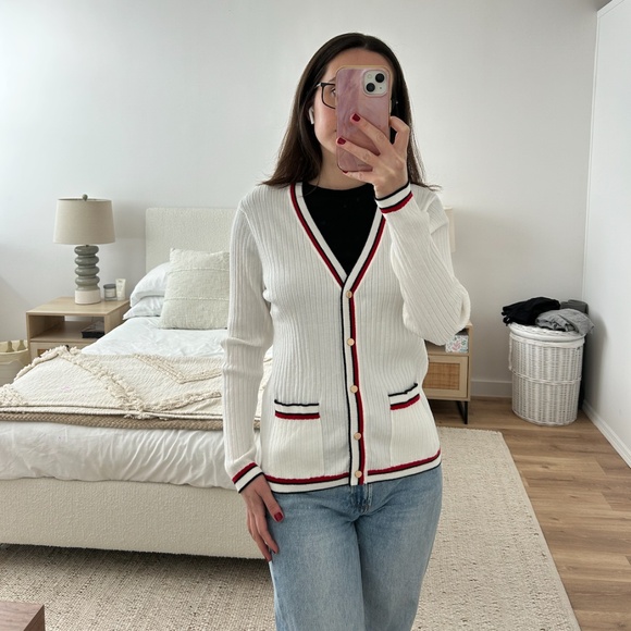 Red & White Cardigan - Picture 3 of 4